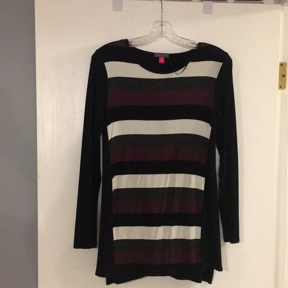 Long sleeve striped black tunic